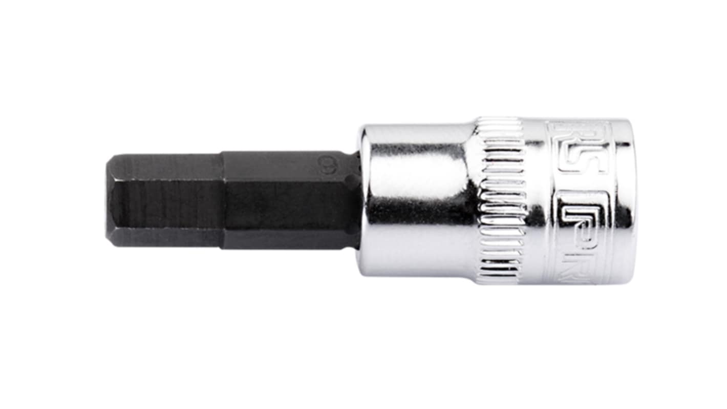 RS PRO 1/4 in Drive Bit Socket, Hex Bit, 4mm, 37 mm Overall Length