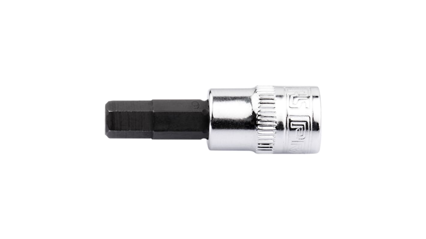RS PRO 1/4 in Drive Bit Socket, Hex Bit, 8mm, 37 mm Overall Length