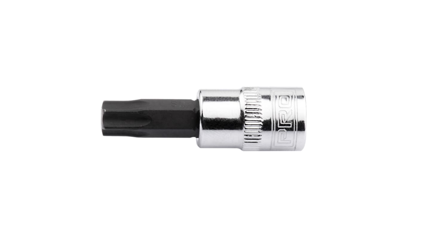 RS PRO 1/4 in Drive Bit Socket, Torx Bit, T25, 55 mm Overall Length