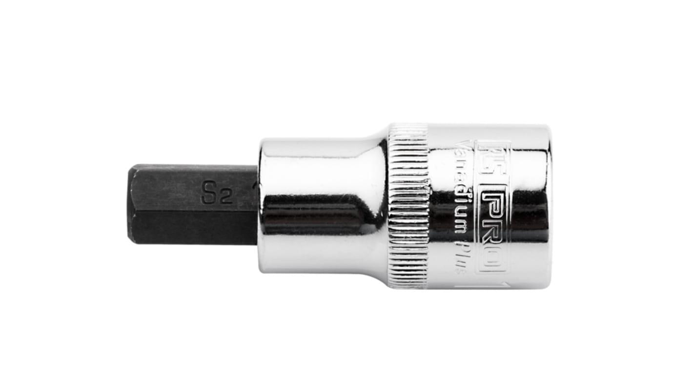 RS PRO 1/2 in Drive Bit Socket, Hex Bit, 6mm, 55 mm Overall Length