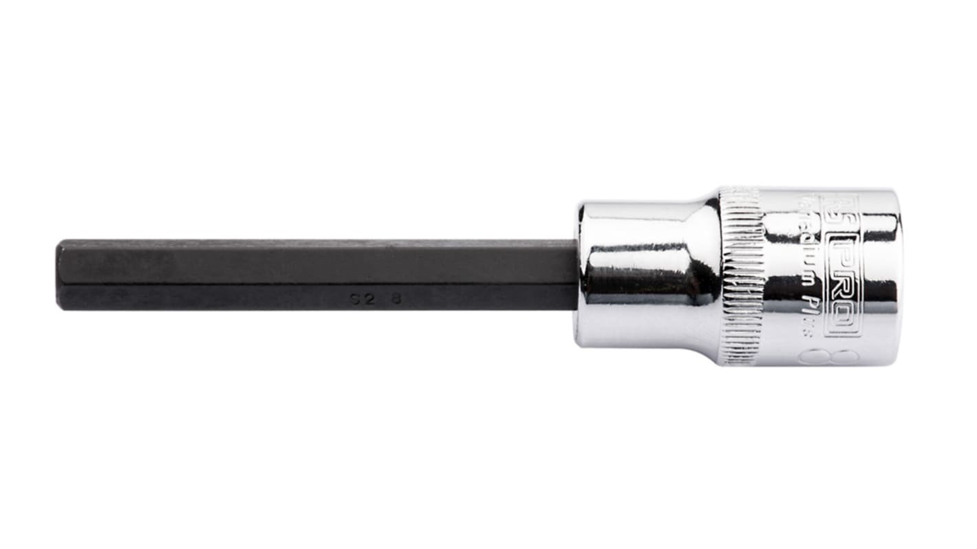 RS PRO 1/2 in Drive Bit Socket, Hex Bit, 6mm, 100 mm Overall Length