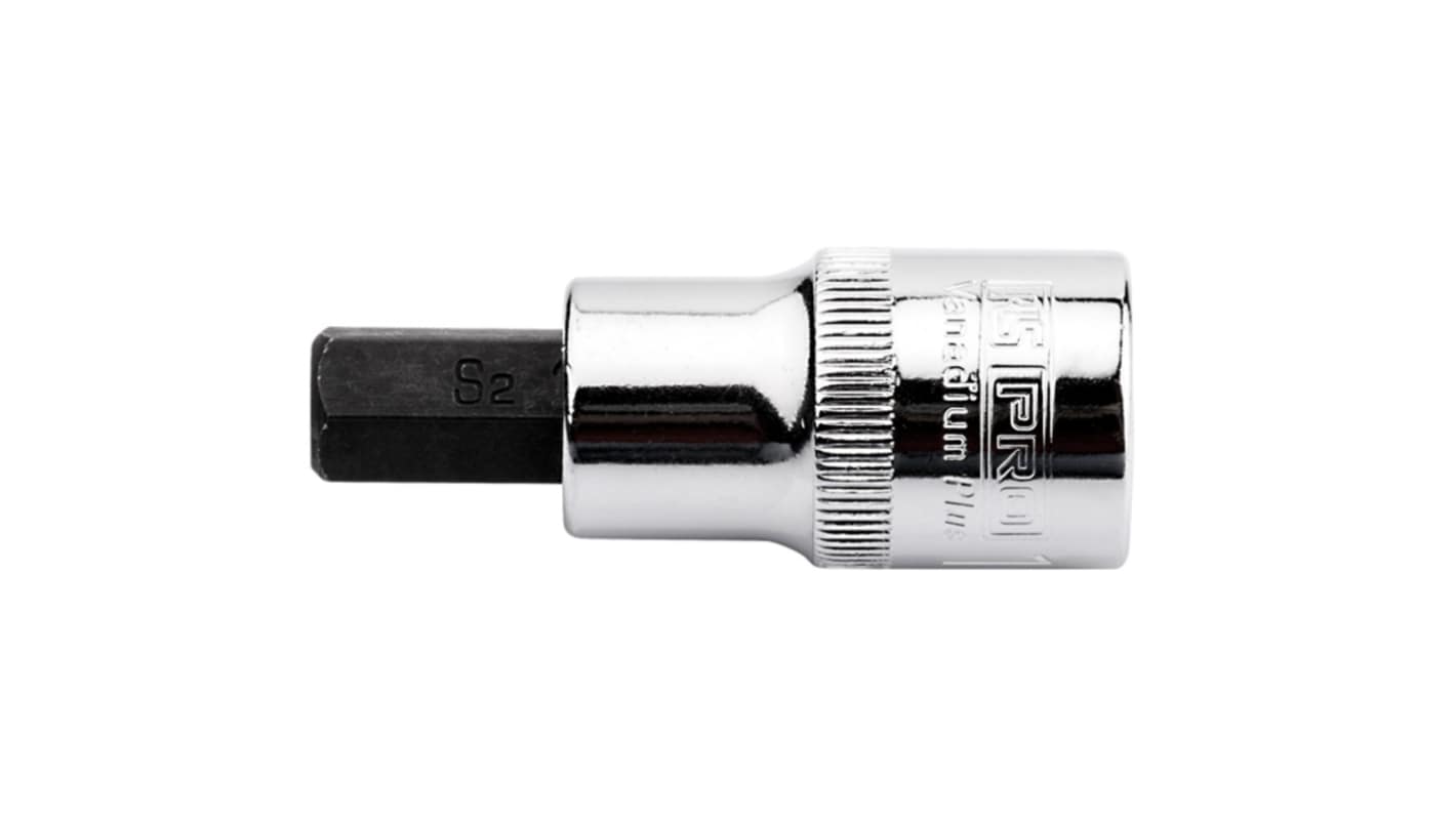 RS PRO 六角头钻头套筒, 1/2 in驱动头, 55 mm总长, 铬钒钢制
