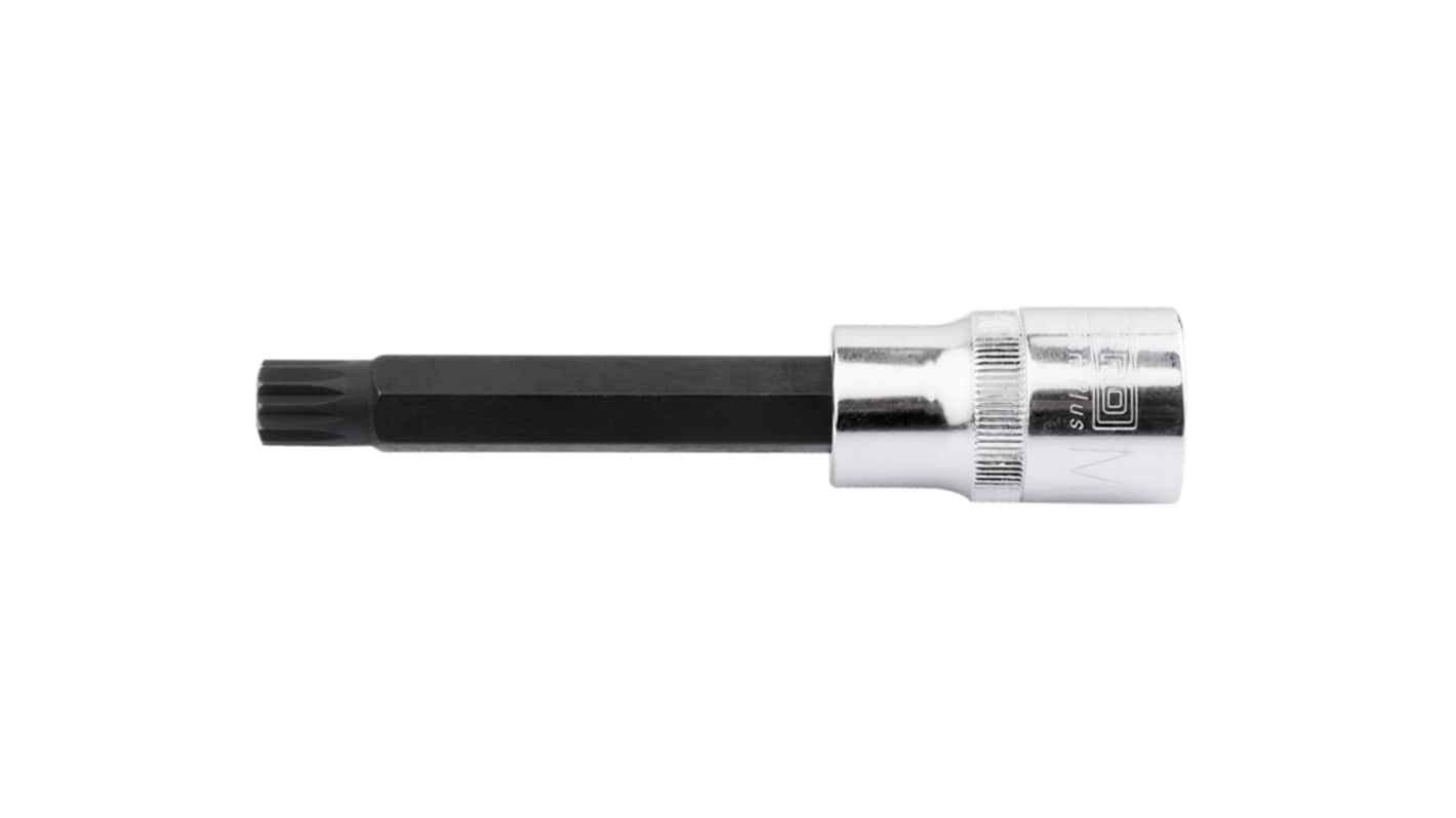RS PRO XZN花键头钻头套筒, 1/2 in驱动头, 100 mm总长, 铬钒钼钢制