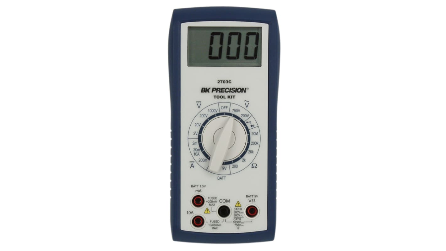 BK Precision BK2703C Handheld Digital Multimeter, 10A dc Max, 750V ac Max