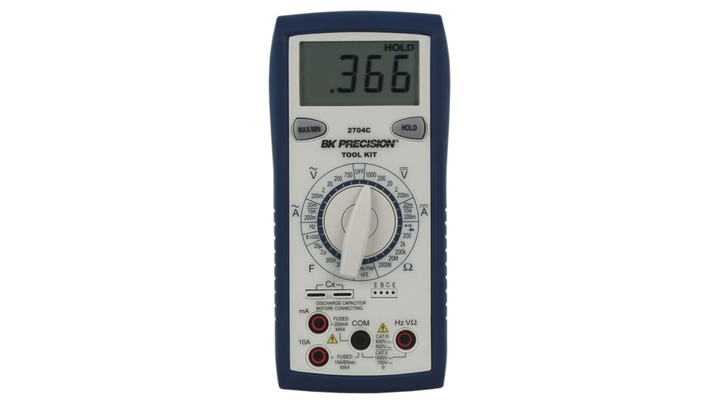 BK Precision BK2704C Handheld Digital Multimeter, 10A ac Max, 10A dc Max, 750V ac Max