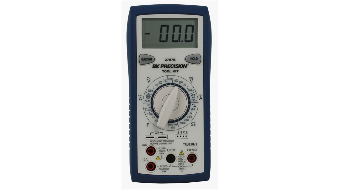 Multimetro Portatile BK Precision BK2707B, 750V ca, 10A ca, CAT II/III, True RMS