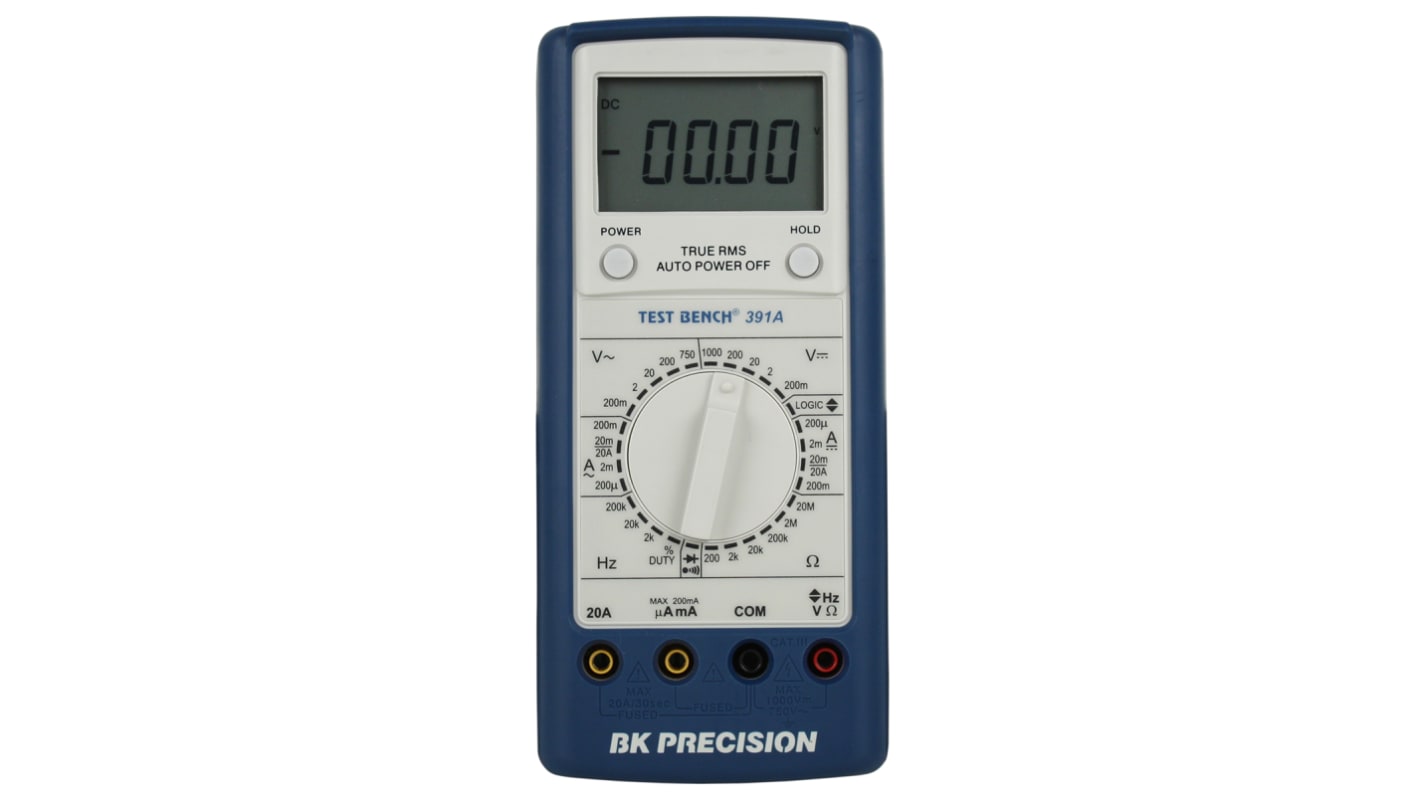 Multimetro Portatile BK Precision BK391A, 750V ca, 20A ca, CAT lll, True RMS, Cert. ISO