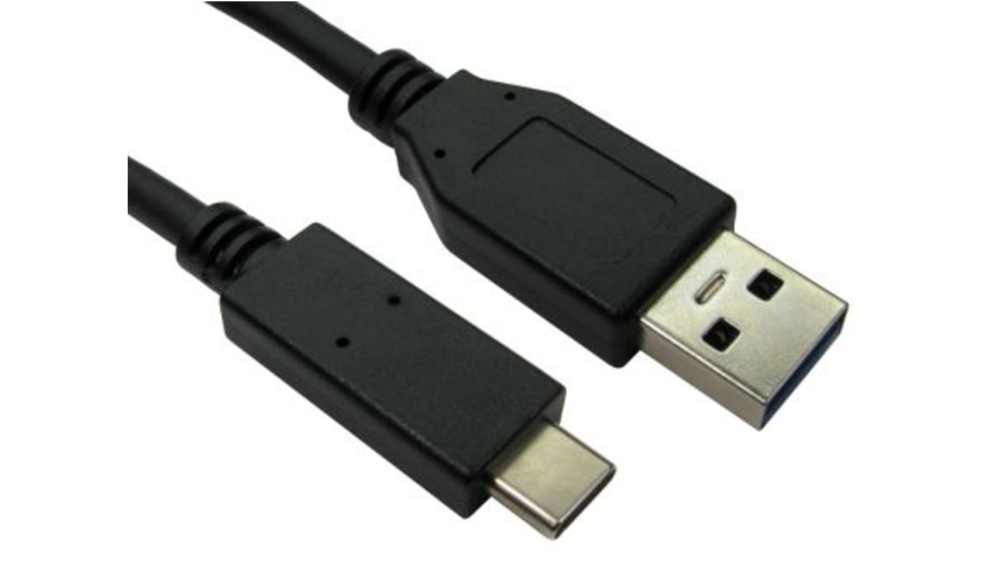 RS PRO USB 3.1, Male USB C to Male USB A, 500mm