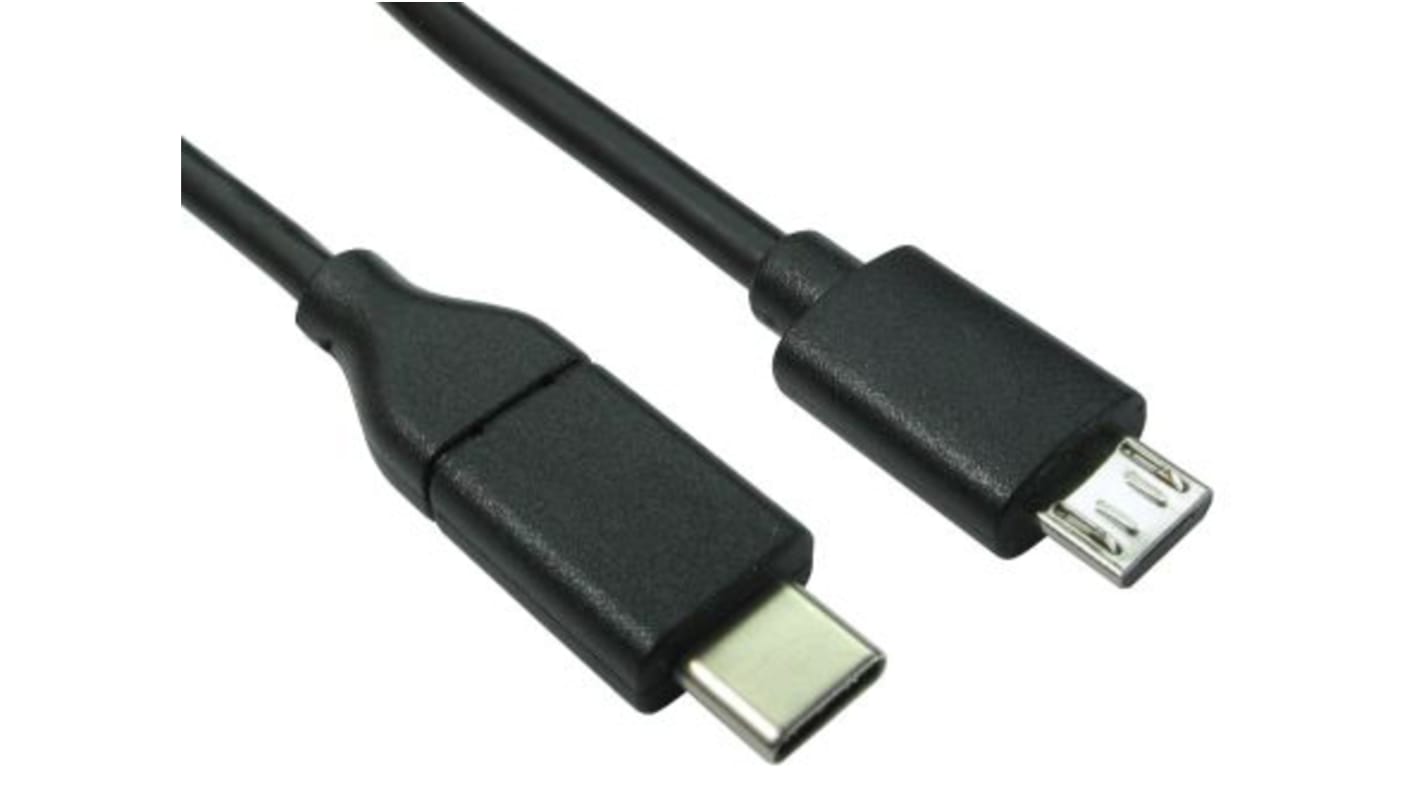 RS PRO USB 2.0, Male USB C to Male Micro USB B, 2m
