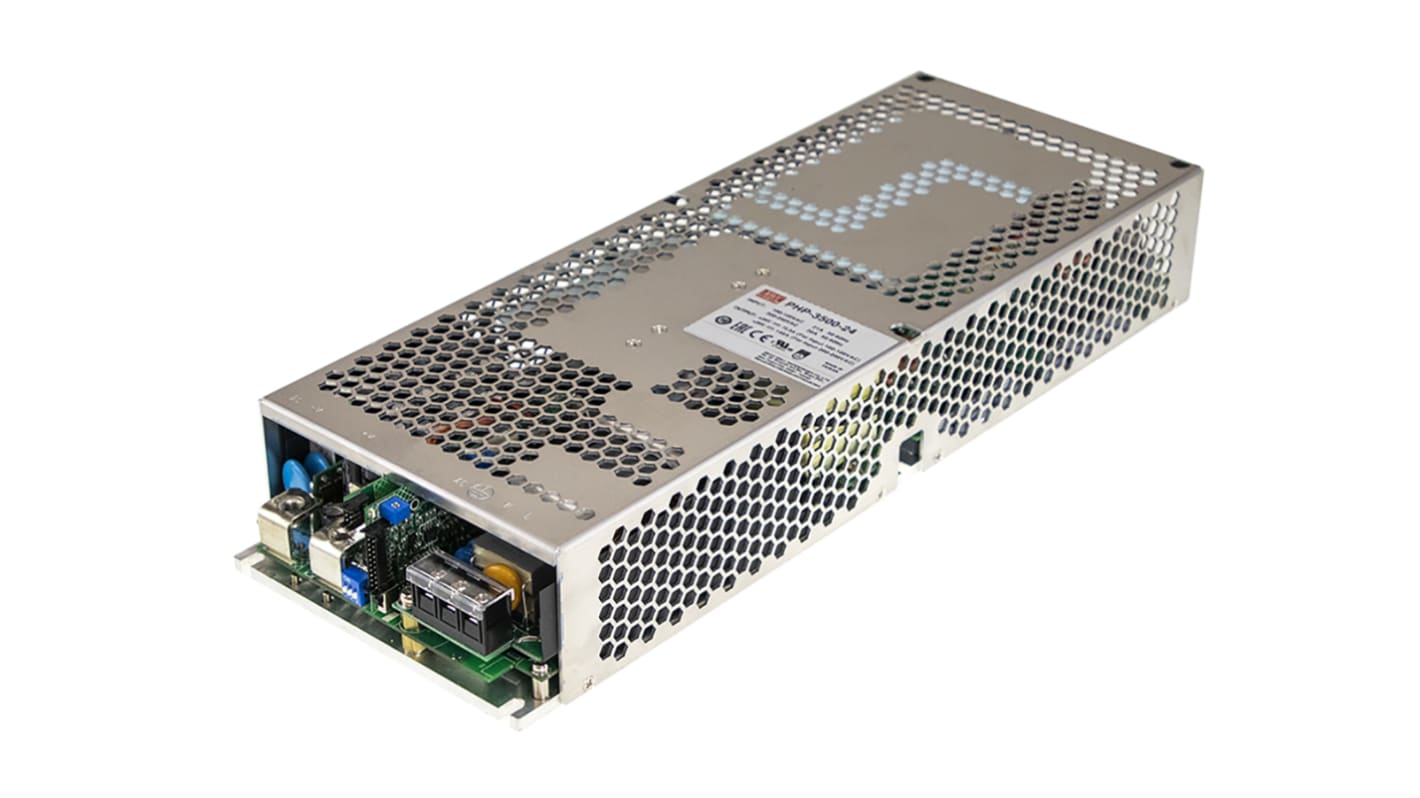 MEAN WELL Switching Power Supply, PHP-3500-48, 48V dc, 73A, 3.504kW, 1 Output, 127 → 370 V dc, 90 → 264 V