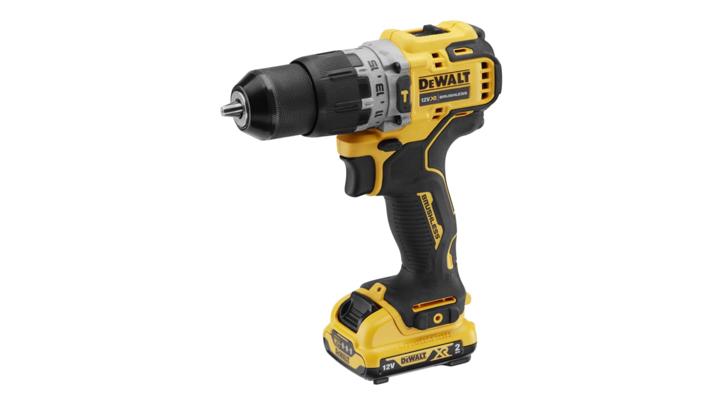 Taladro combinado DeWALT a batería Li-Ion de 12V 2Ah con 2 baterías, Euroconector