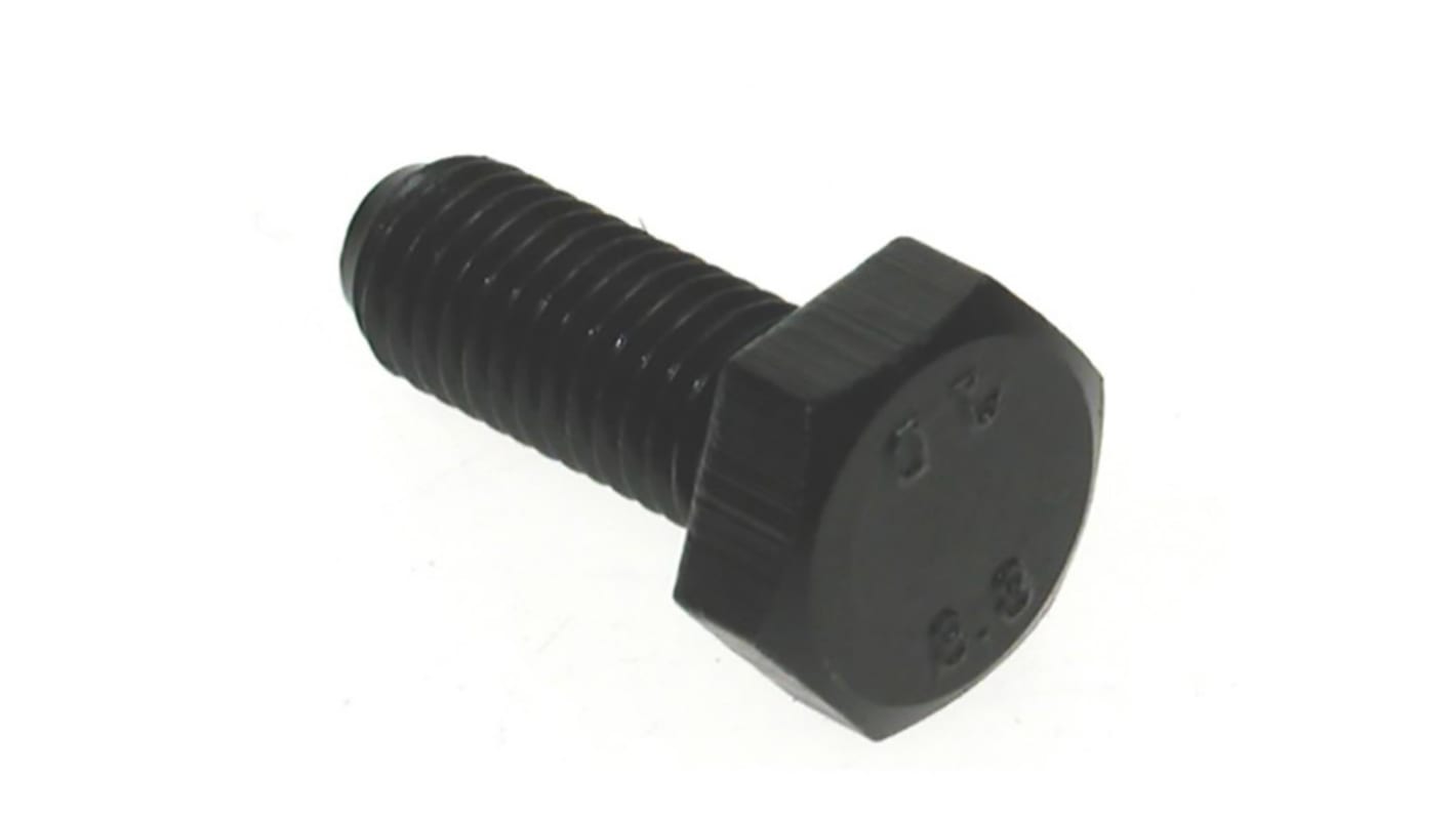 RS PRO Plain Steel Hex, Hex Bolt, M8 x 40mm