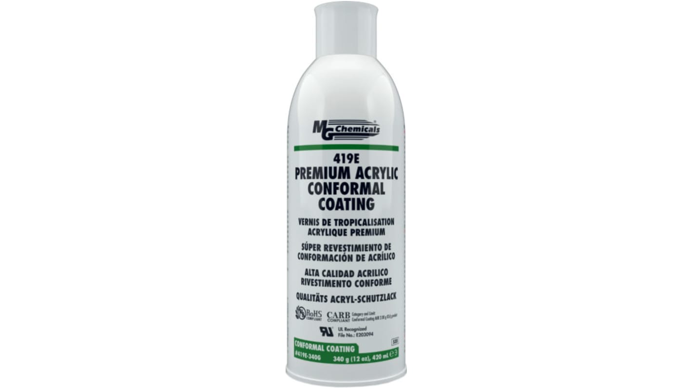 Revestimiento de conformación MG Chemicals de Acrílico, Aerosol de 420 ml, transparente