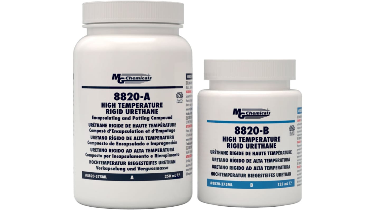 Composto per resinatura in PUR MG Chemicals, col. Nero, Bottiglia da 375 ml
