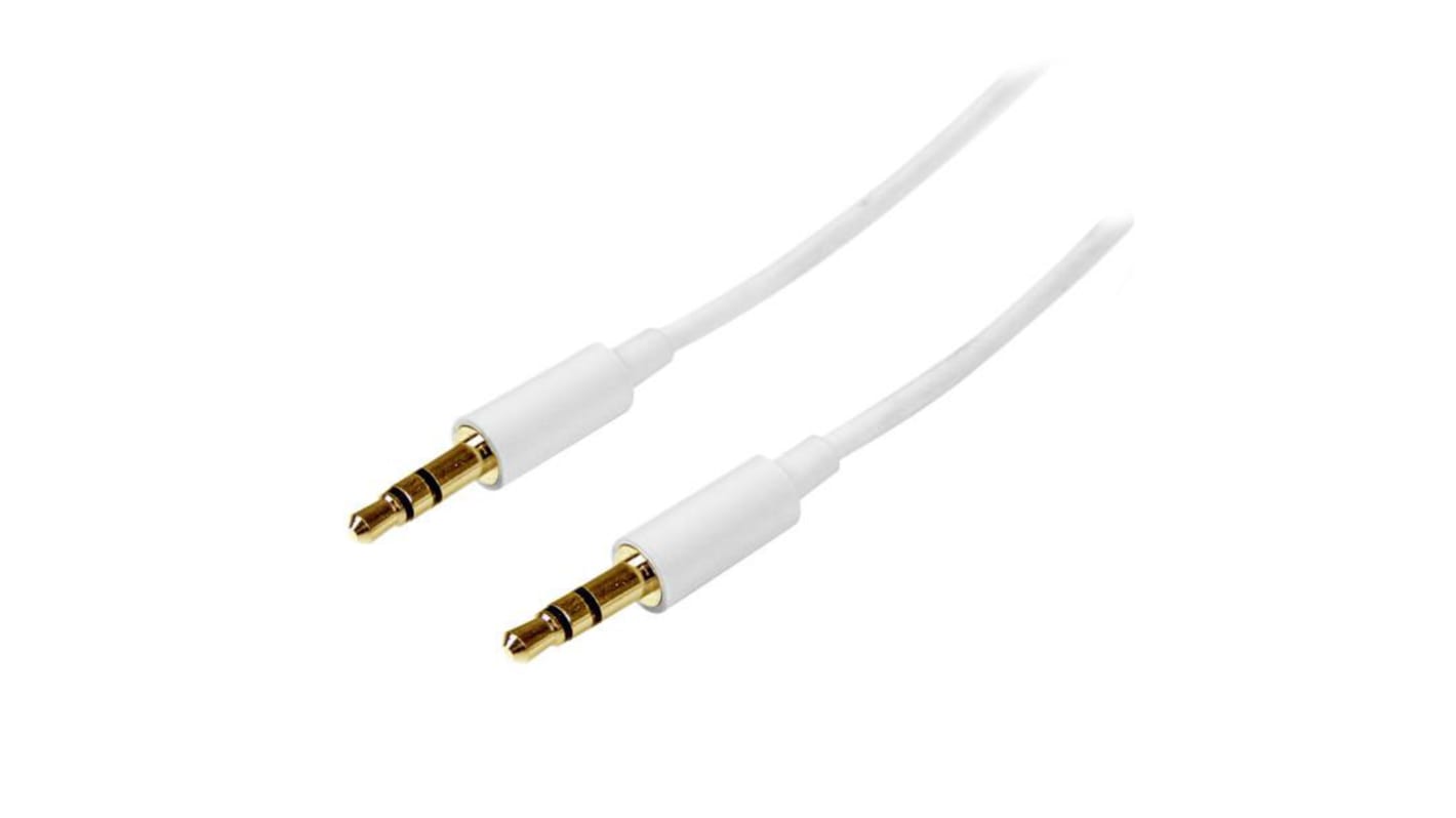 StarTech.com Male 3.5mm Stereo Jack to Male 3.5mm Stereo Jack Aux Cable, White, 2m MU2MMMSWH
