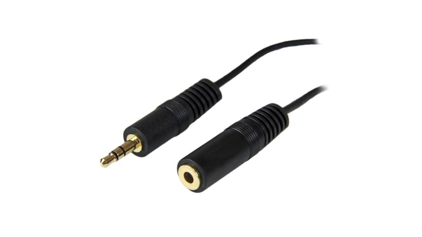 StarTech.com Male 3.5mm Stereo Jack to Female 3.5mm Stereo Jack Aux Cable, Black, 3.7m