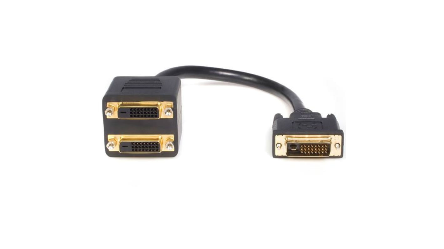 StarTech.com, Male DVI-D Dual Link to Female DVI-D Dual Link x 2  Cable, 300mm
