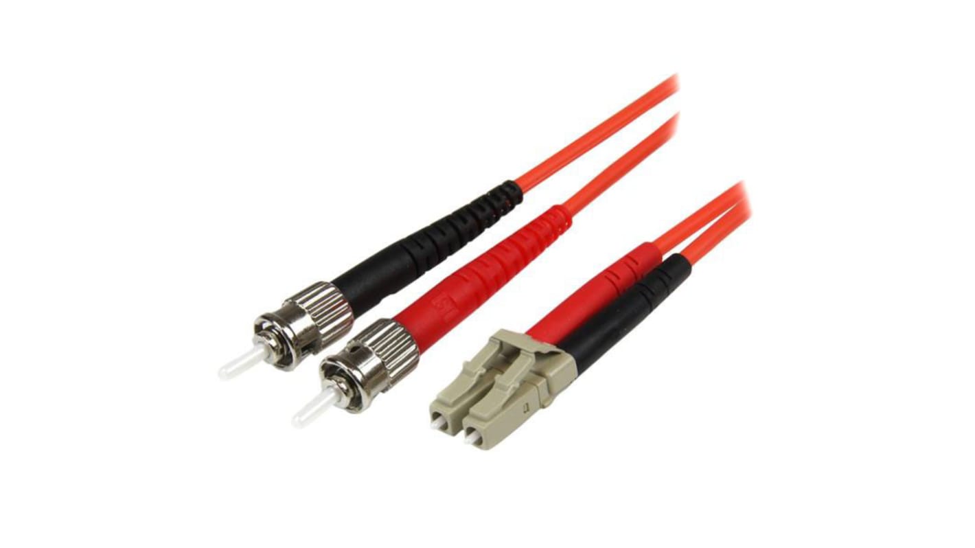 Startech LC to ST Duplex Multi Mode OM2 Fibre Optic Cable, 50/125μm, Orange, 1m