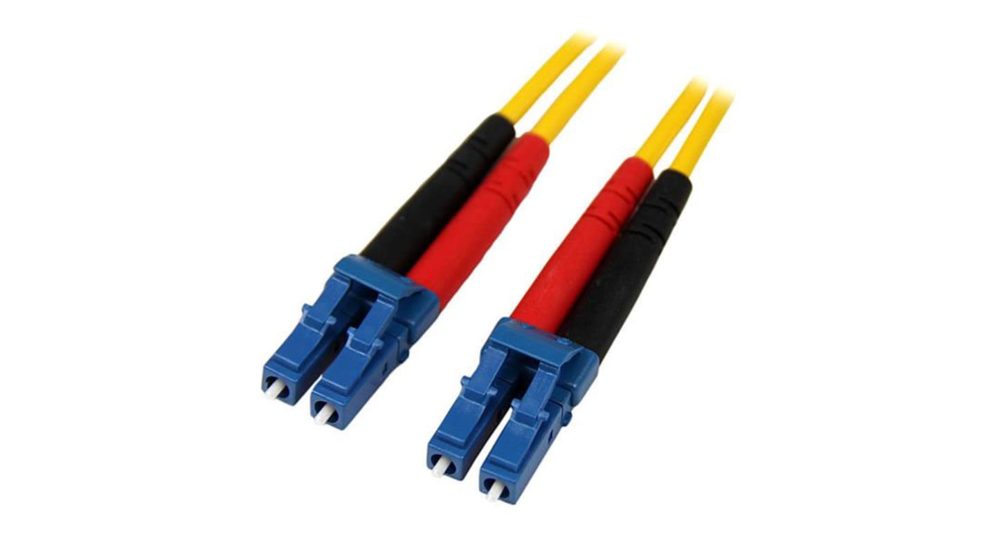 StarTech.com LC to LC Duplex Single Mode OS1 Fibre Optic Cable, 9/125μm, Yellow, 10m