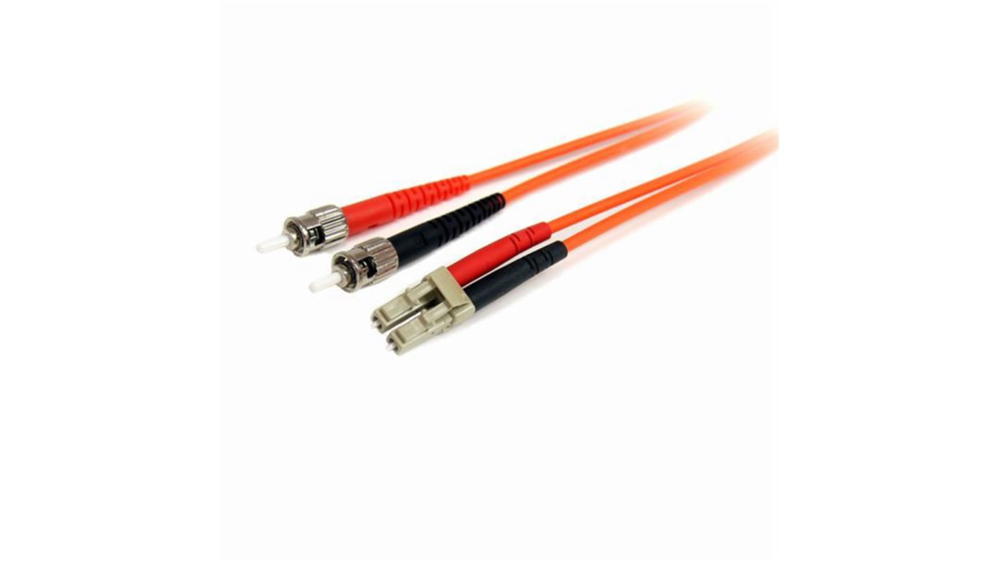 StarTech.com LC to ST Duplex Multi Mode OM1 Fibre Optic Cable, 62.5/125μm, Orange, 3m