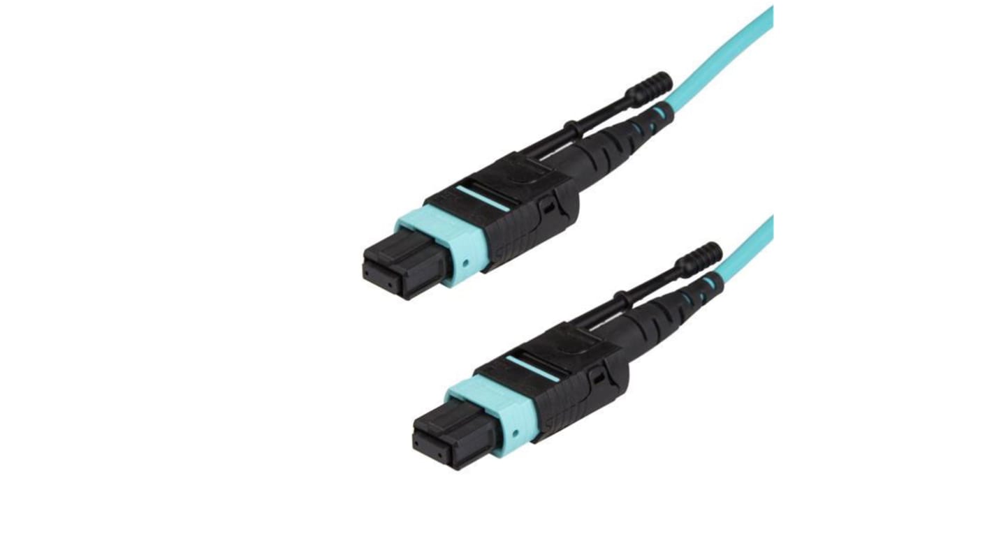 StarTech.com MPO to MPO Duplex Multi Mode OM3 Fibre Optic Cable, 50/125μm, Aqua, 3m