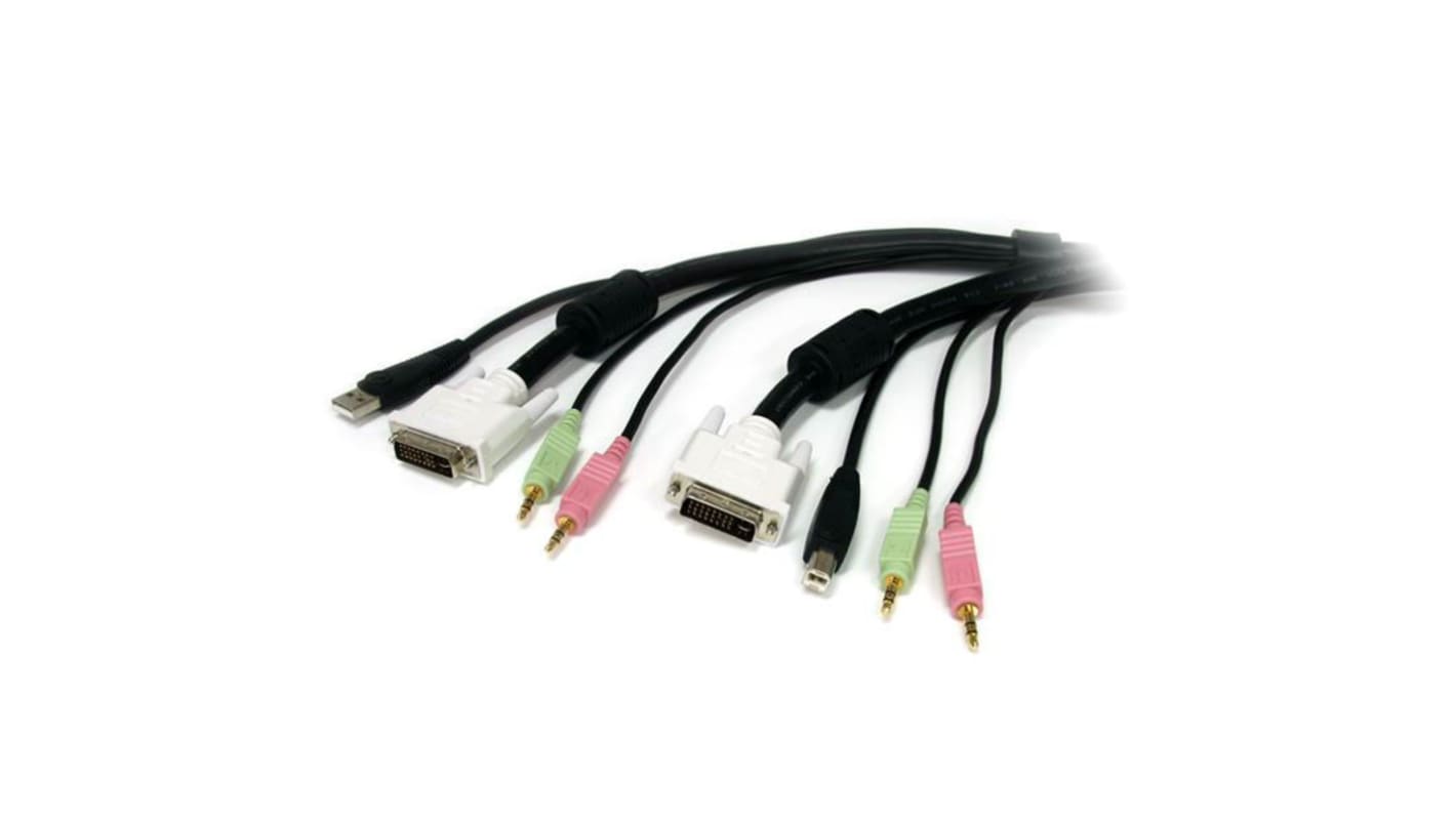 StarTech.com Male 3.5mm Stereo Jack x 2; DVI-I Dual Link; USB A to Male 3.5mm Stereo Jack x 2; DVI-I Dual Link; USB B