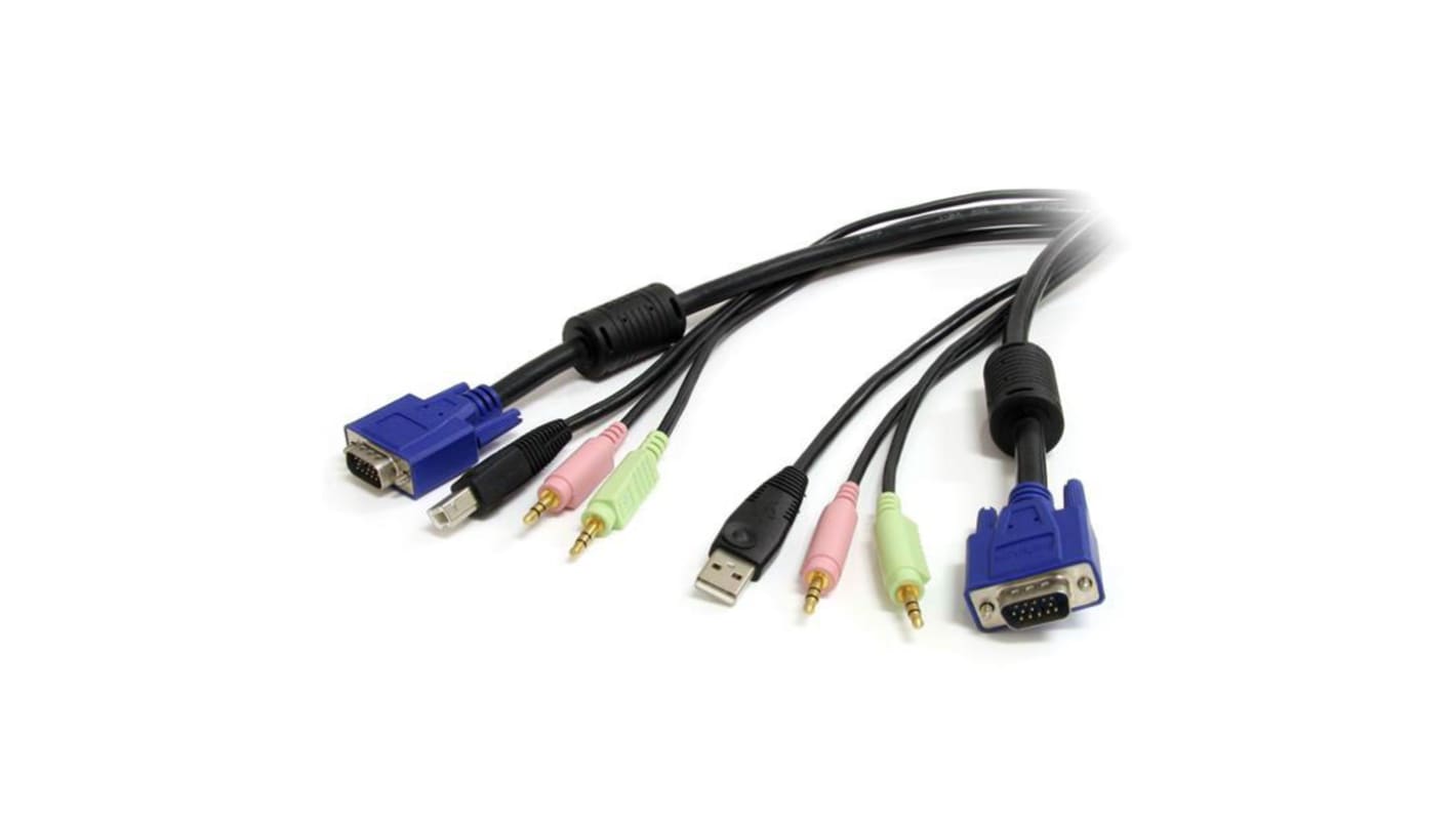 StarTech.com KVM-Kabel, 2 x 3,5 mm Stereoklinke, USB A, VGA / Stecker, 2 x 3,5 mm Stereoklinke, USB B, VGA / Stecker,