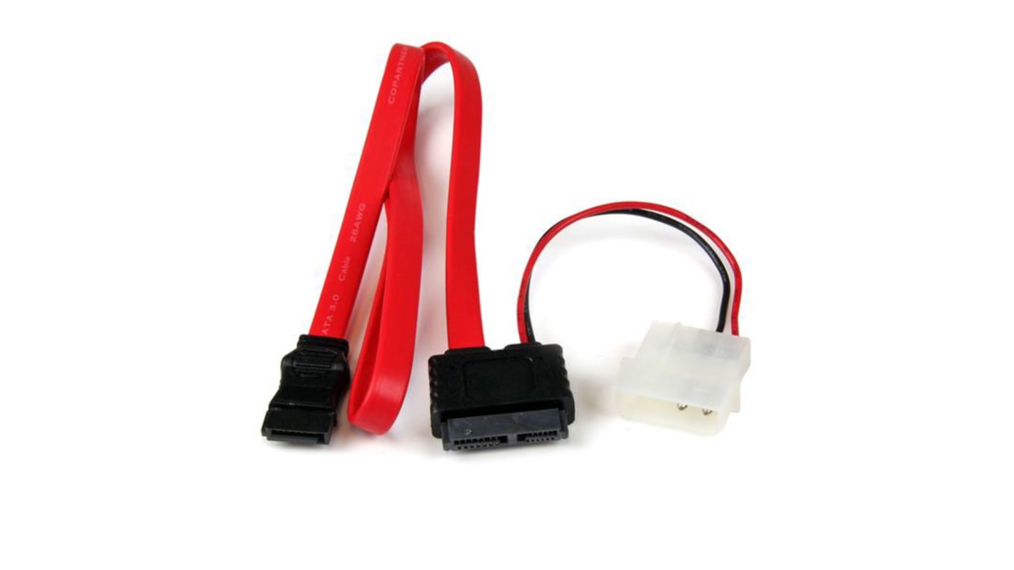 StarTech.com Female Slimline SATA to Female; Male LP4; SATA Data  Cable, 508mm