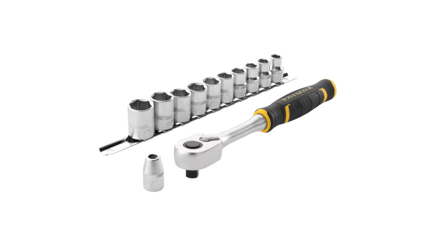 Stanley 22-Piece Metric 3/8 in Standard Socket/Bit Set with Ratchet, 12 point; Phillips Bit; Slotted Bit; Torx Bit