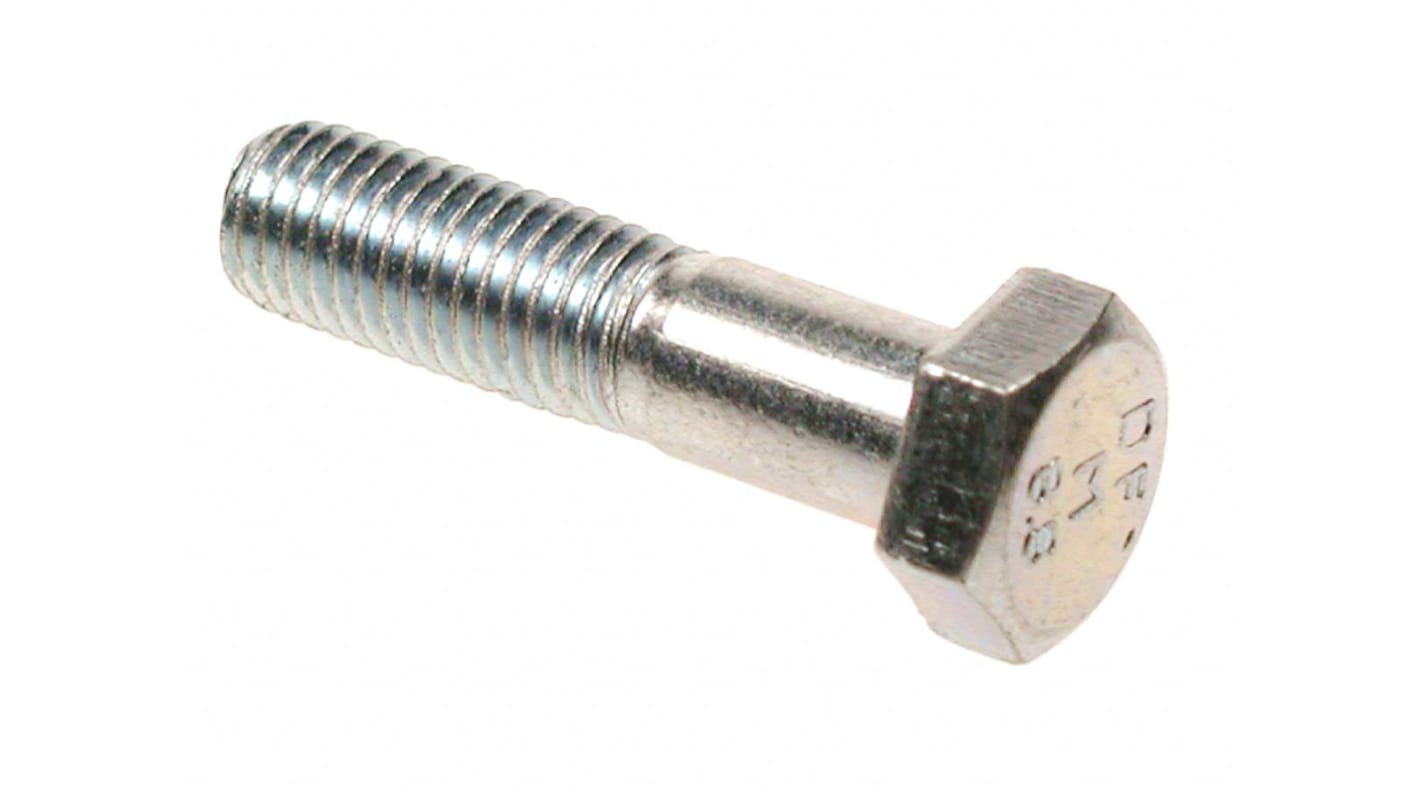 Śruba z łbem sześciokątnym gwint M24 90.0mm skok 3.0mm Stalowe Sześciokątny Powlekane jasnym cynkiem RS PRO