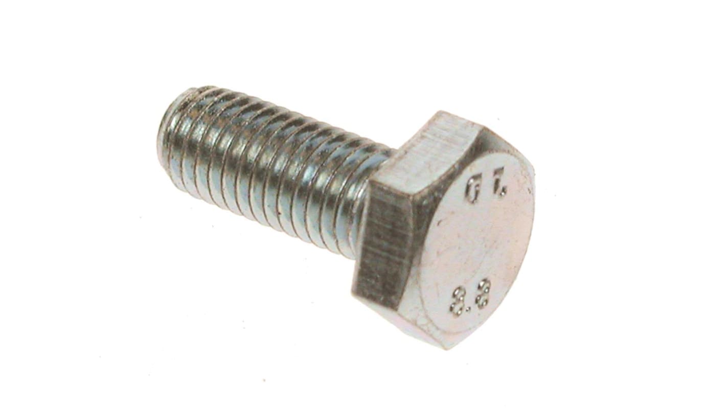 RS PRO Bright Zinc Plated Steel Hex, Hex Bolt, M30 x 90mm