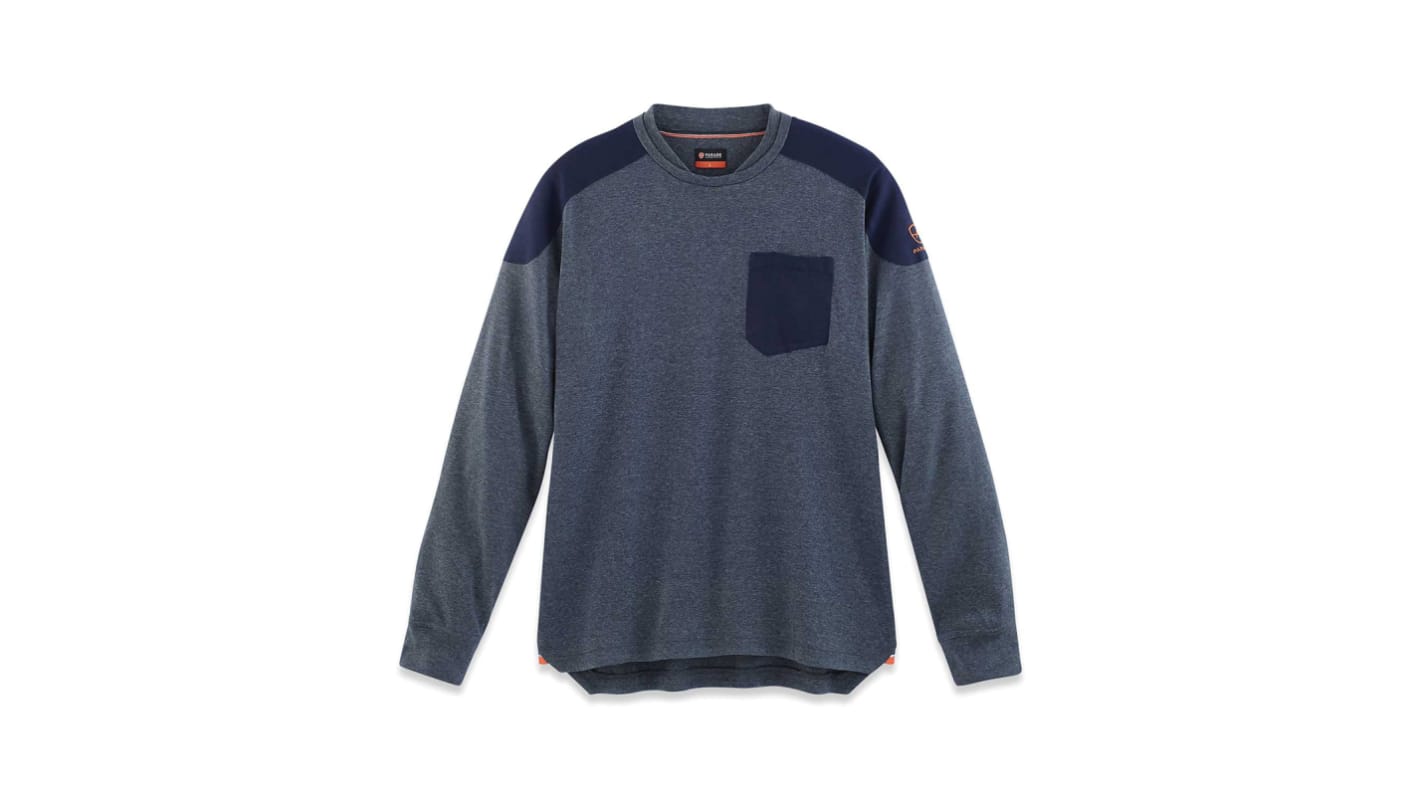 Parade Blue Polyester Long Sleeve T-Shirt, UK- S, EUR- S