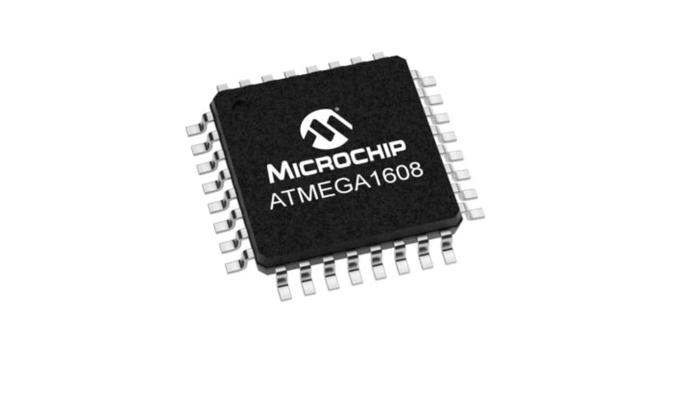 Microchip ATMEGA1608-AF, 8bit AVR CPU Microcontroller, ATmega1608, 20MHz, 16 kB Flash, 32-Pin TQFP