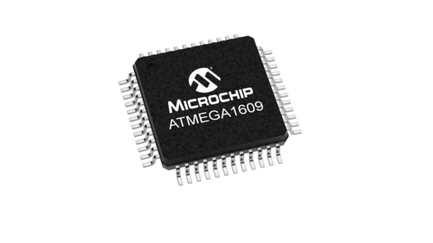 Microchip ATMEGA1609-AF, 8bit AVR Microcontroller, ATmega, 20MHz, 16 kB Flash, 48-Pin TQFP