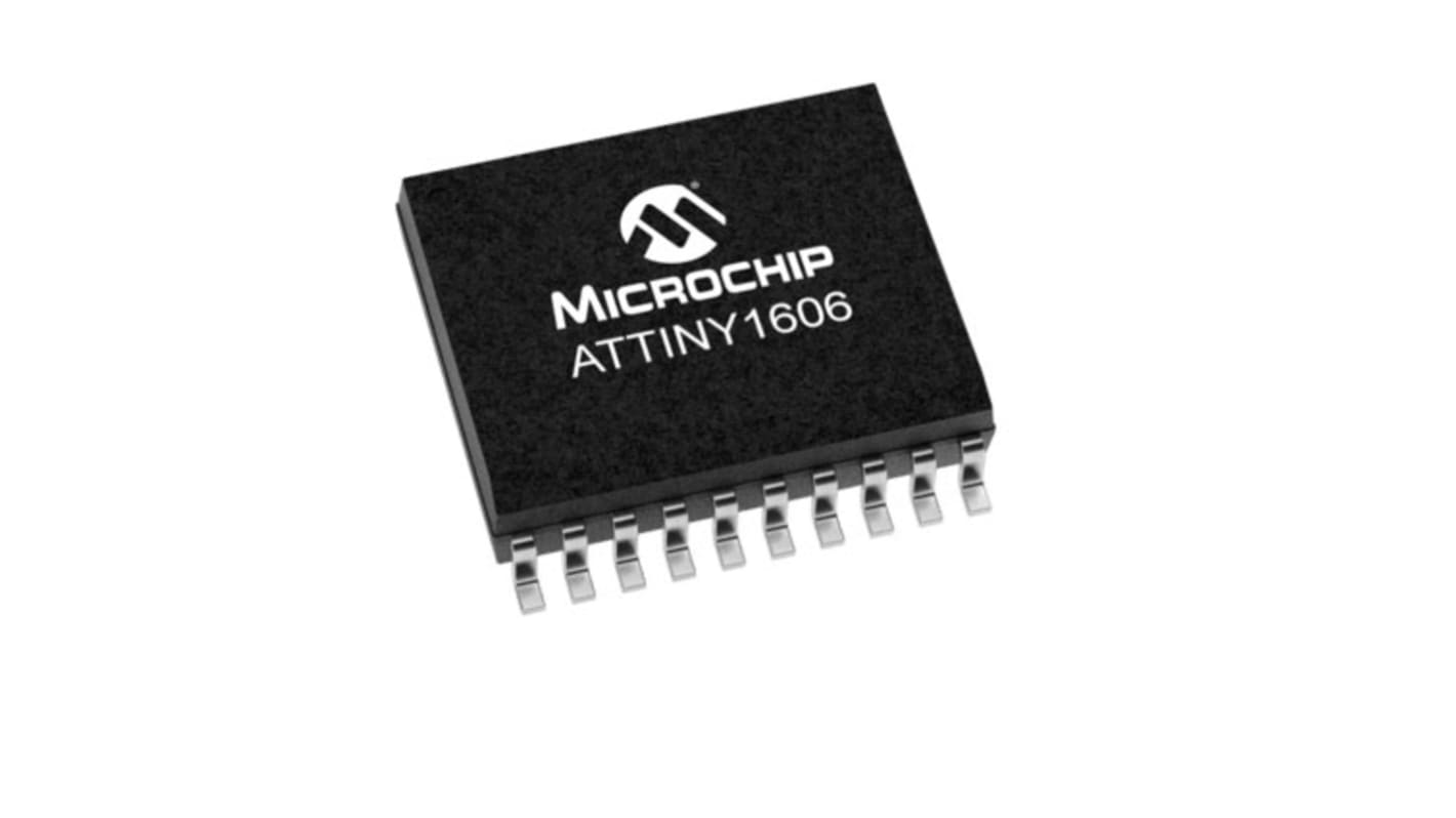 Mikrokontroler Microchip ATtiny1606 SOIC 20-pinowy Montaż powierzchniowy AVR 16 kB 8bit CAN: 20MHz RAM:1,024 kB