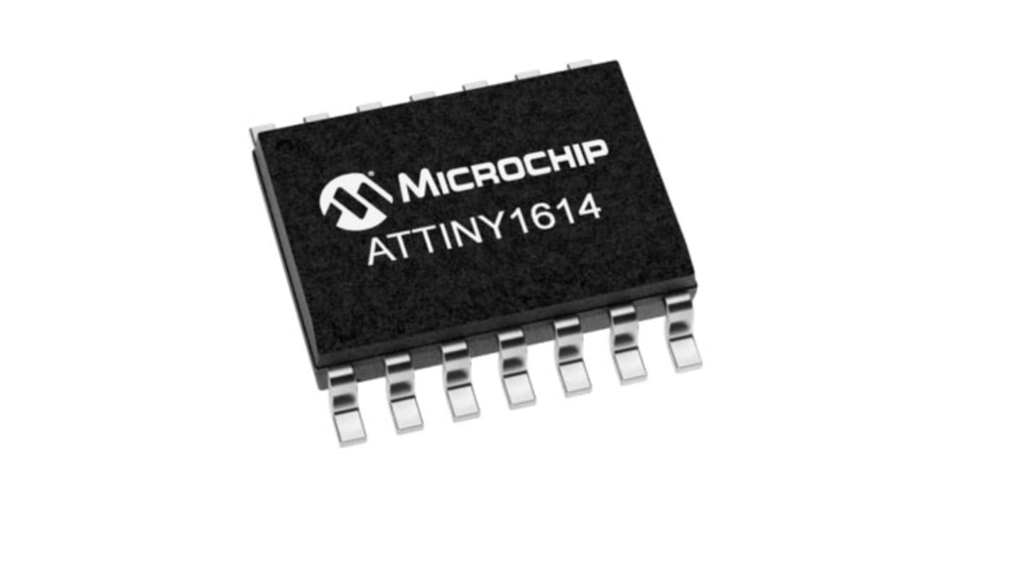 Microcontrollore Microchip, AVR, SOIC, ATtiny1614, 14 Pin, Montaggio superficiale, 8bit, 20MHz