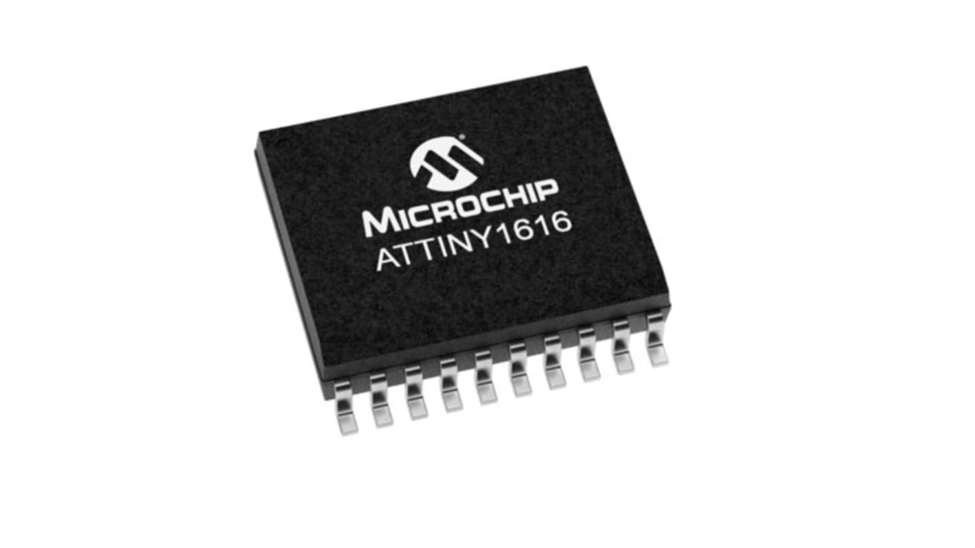 Microchip, 8bit AVR, ATtiny1616 Microcontroller, 20MHz, 16 kB Flash, 20-Pin SOIC
