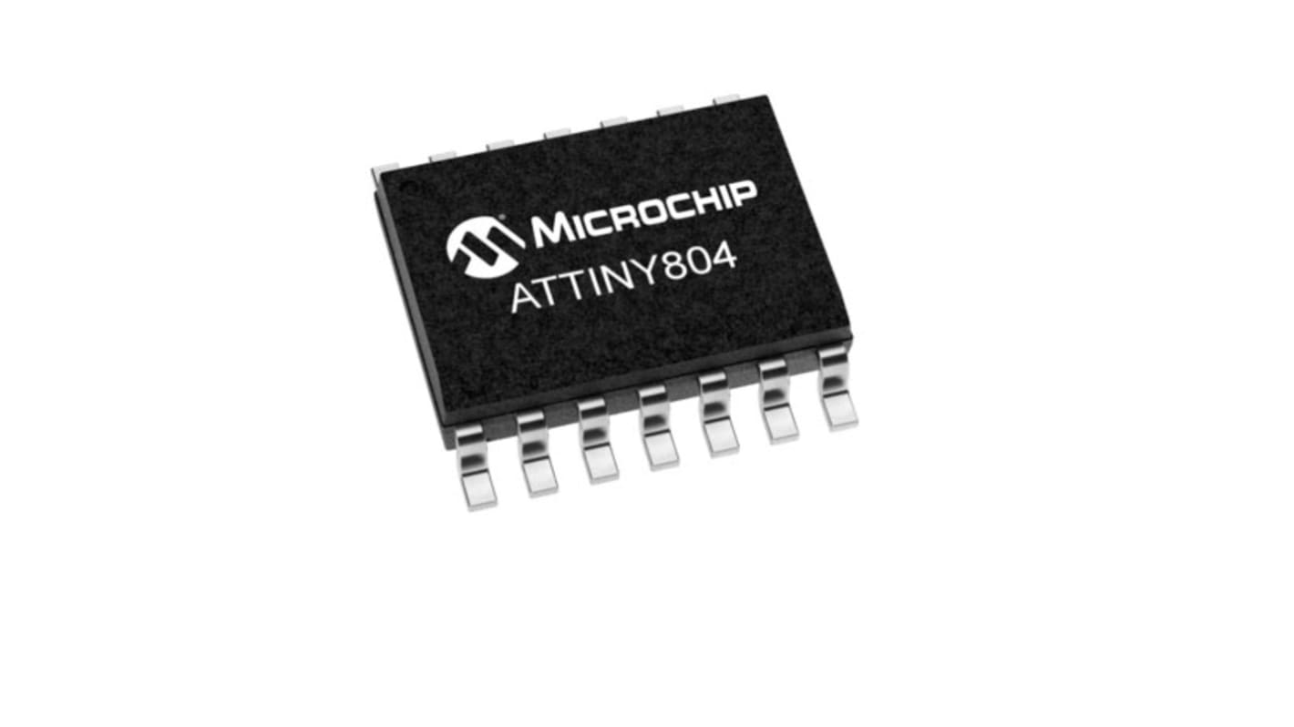 Microchip, 8bit AVR, ATtiny804 Microcontroller, 20MHz, 8 kB Flash, 14-Pin SOIC