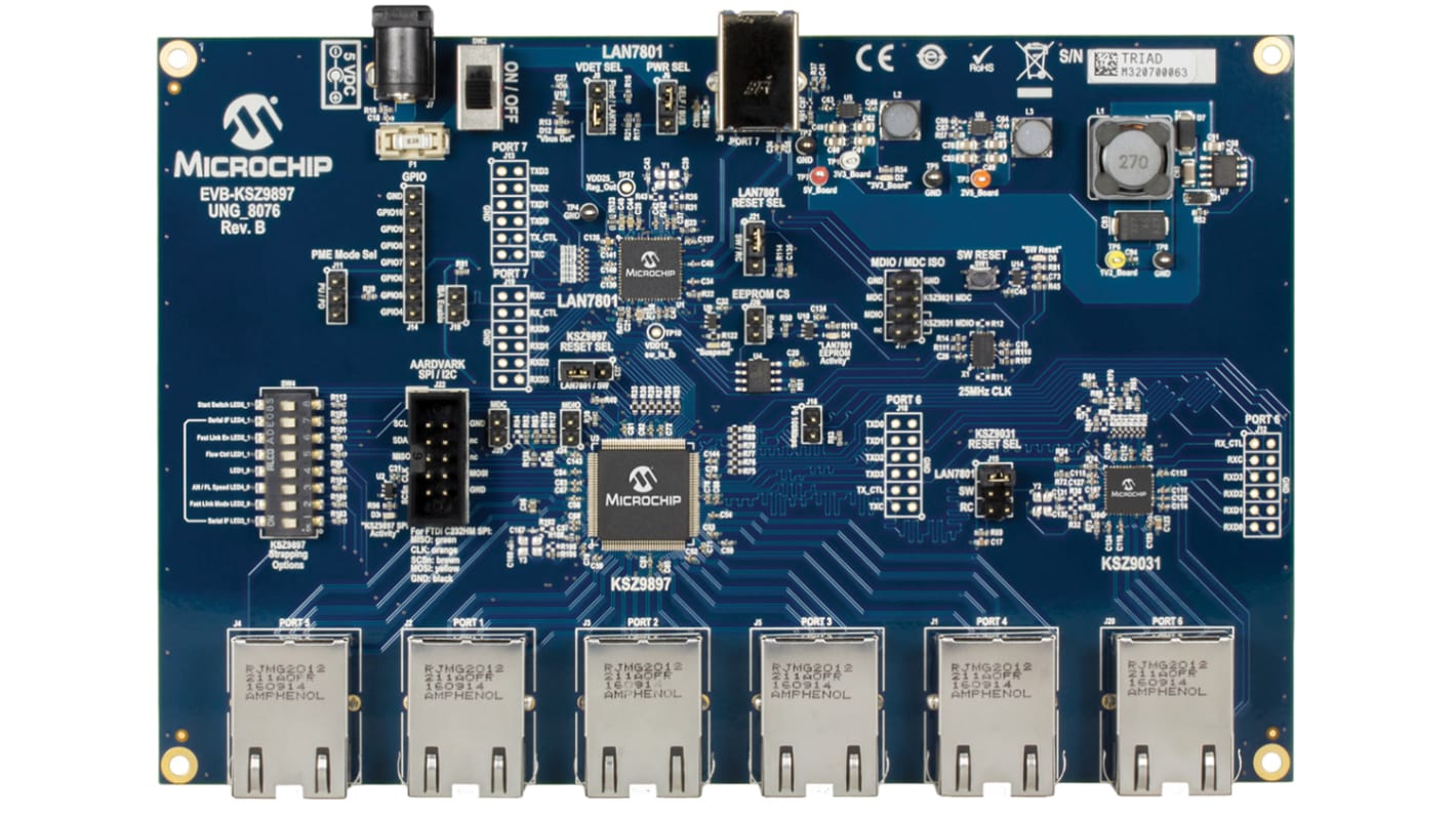 Module de développement de communication et sans fil Microchip KSZ9897 Switch