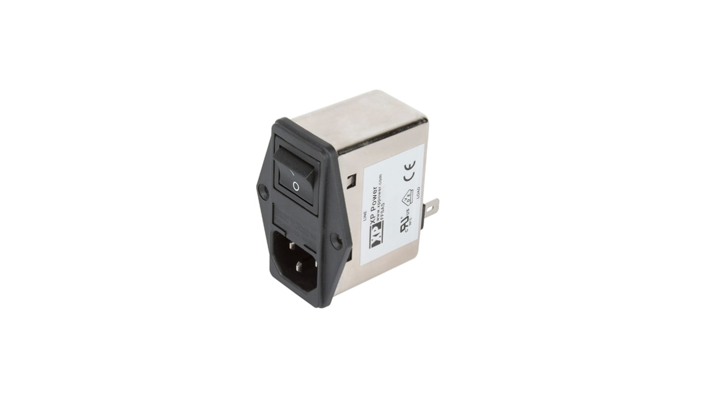 XP Power插座滤波器, 额定电压264 V 交流, 额定电流10A, 单保险丝座, 2 极开关, 螺钉