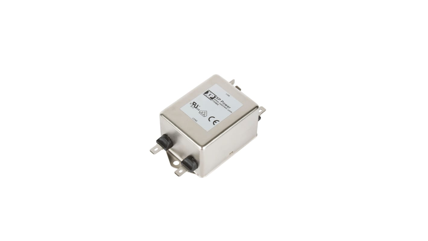 XP Power, FIHM 15A 264 V ac 0 → 400Hz, Chassis Mount EMI Filter, Quick Connect, Single Phase