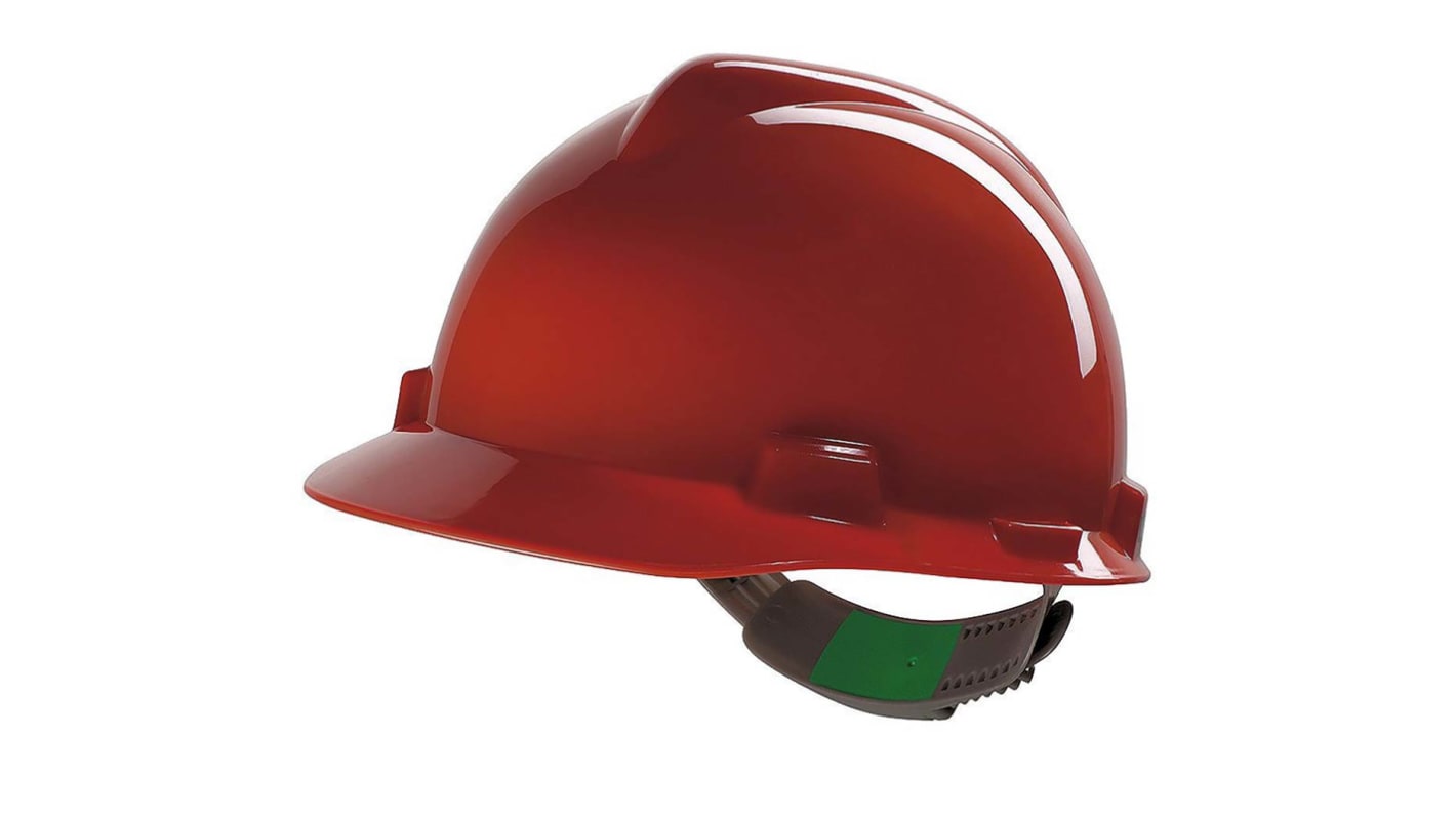 MSA Safety V-Gard Red Safety Helmet , Adjustable