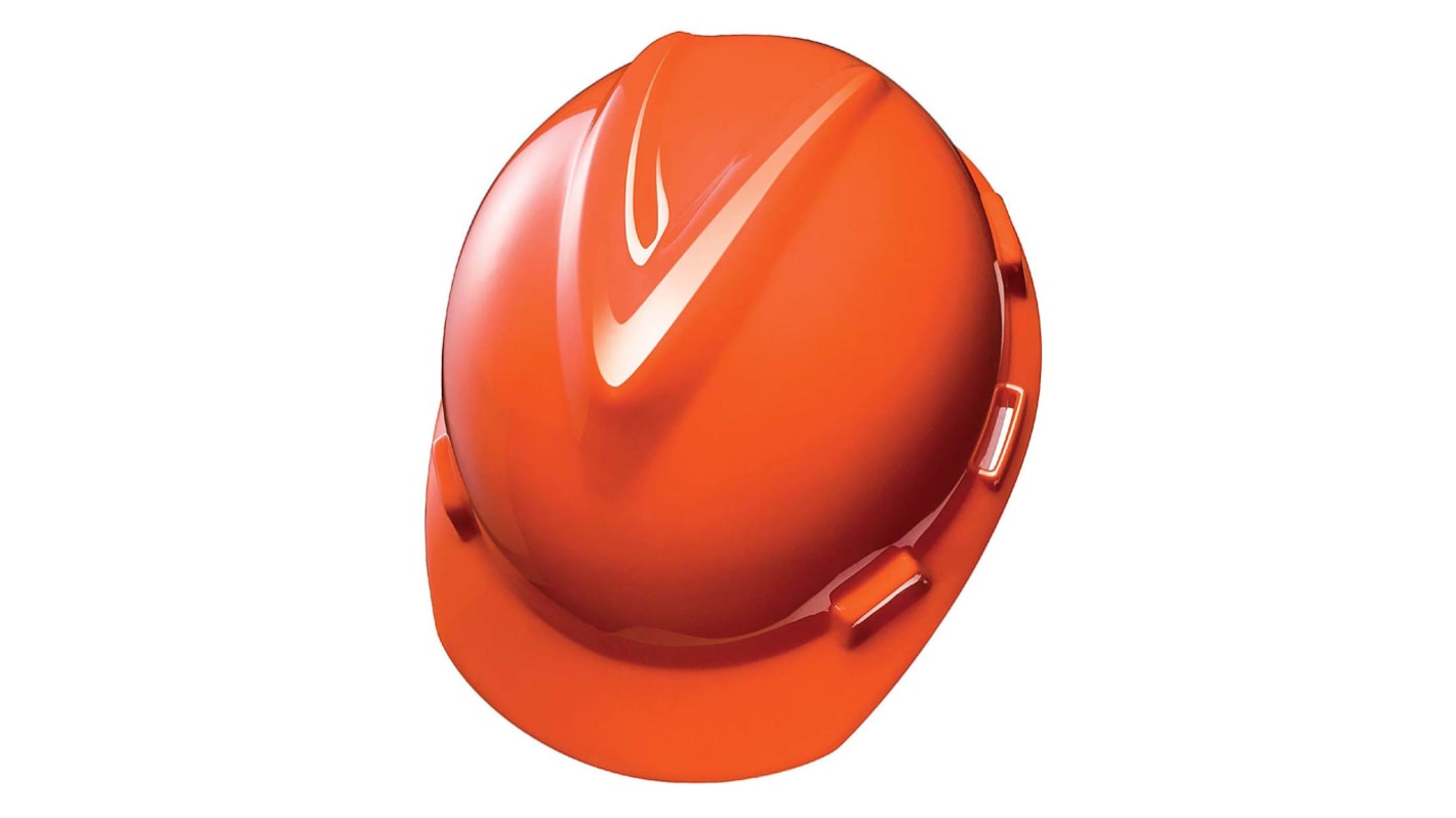 MSA Safety V-Gard Orange Safety Helmet , Adjustable