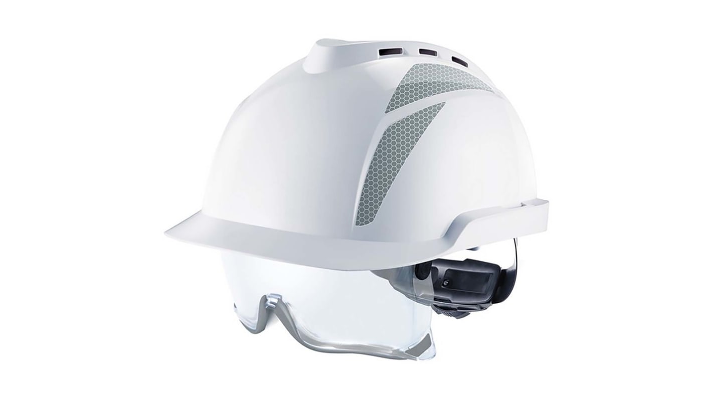 MSA Safety V-Gard 930 White Safety Helmet , Adjustable