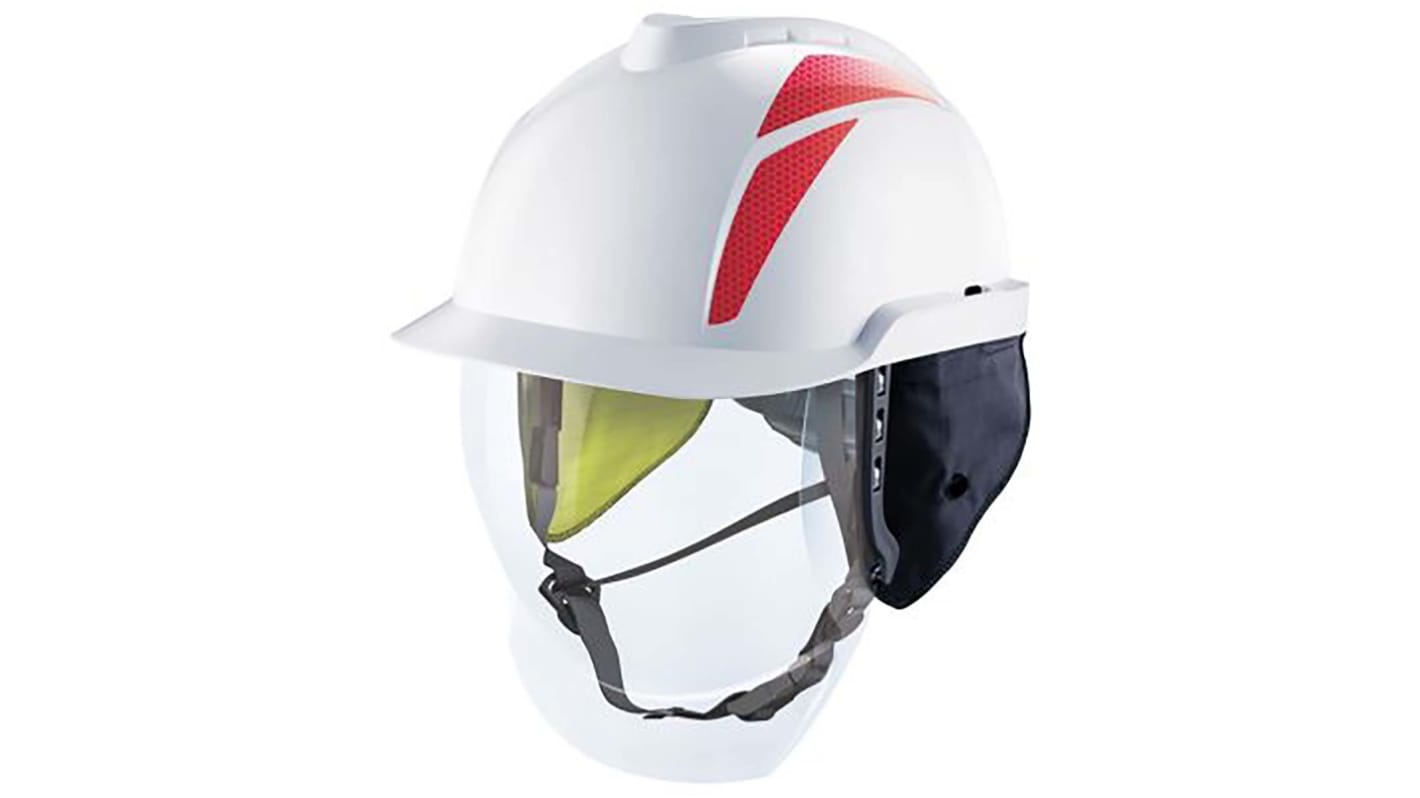 MSA Safety V-Gard 950 Class 1 White Safety Helmet with Chin Strap, Adjustable