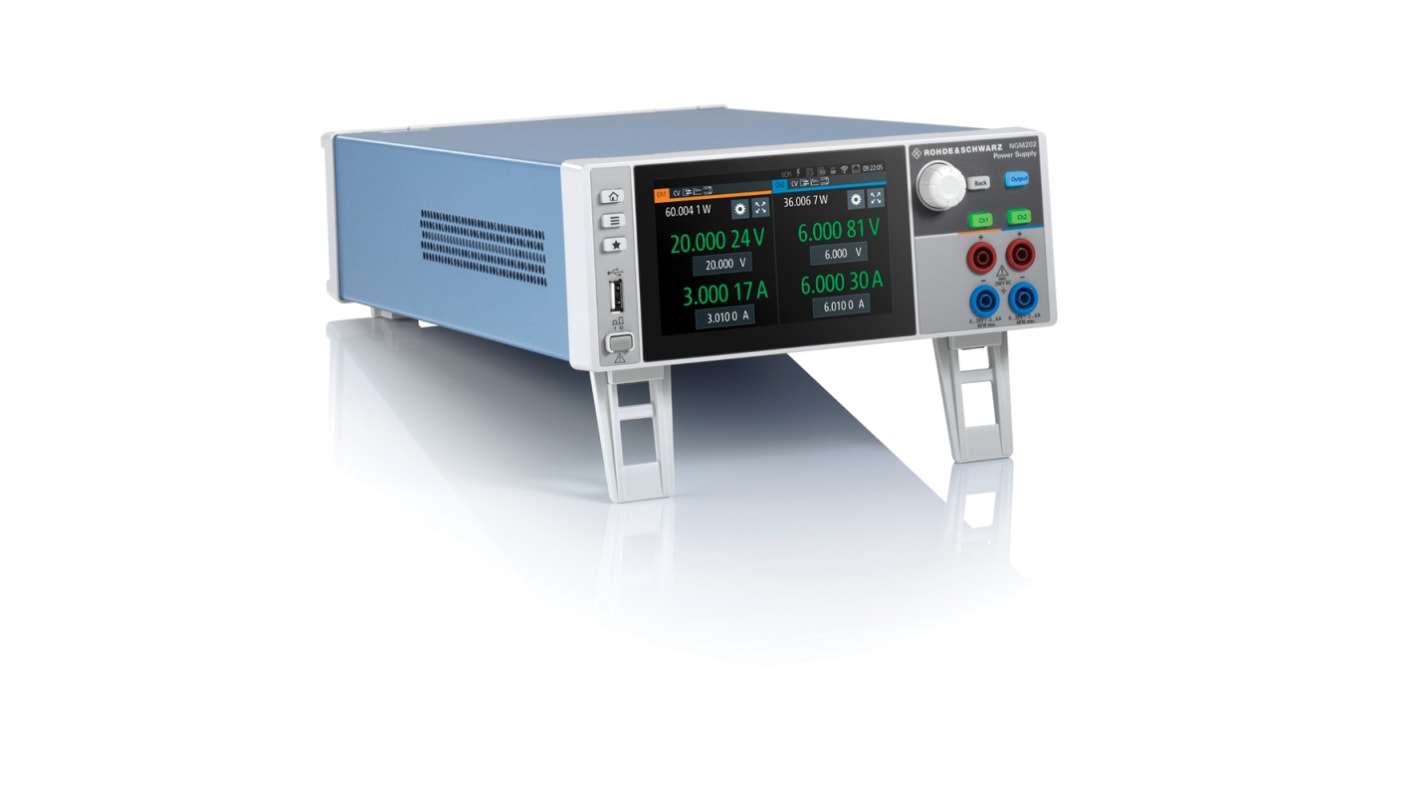 Alimentatore da banco Rohde & Schwarz NGM200, 2 uscite, 0 → 20V, 6A, 120W, Cert. ISO