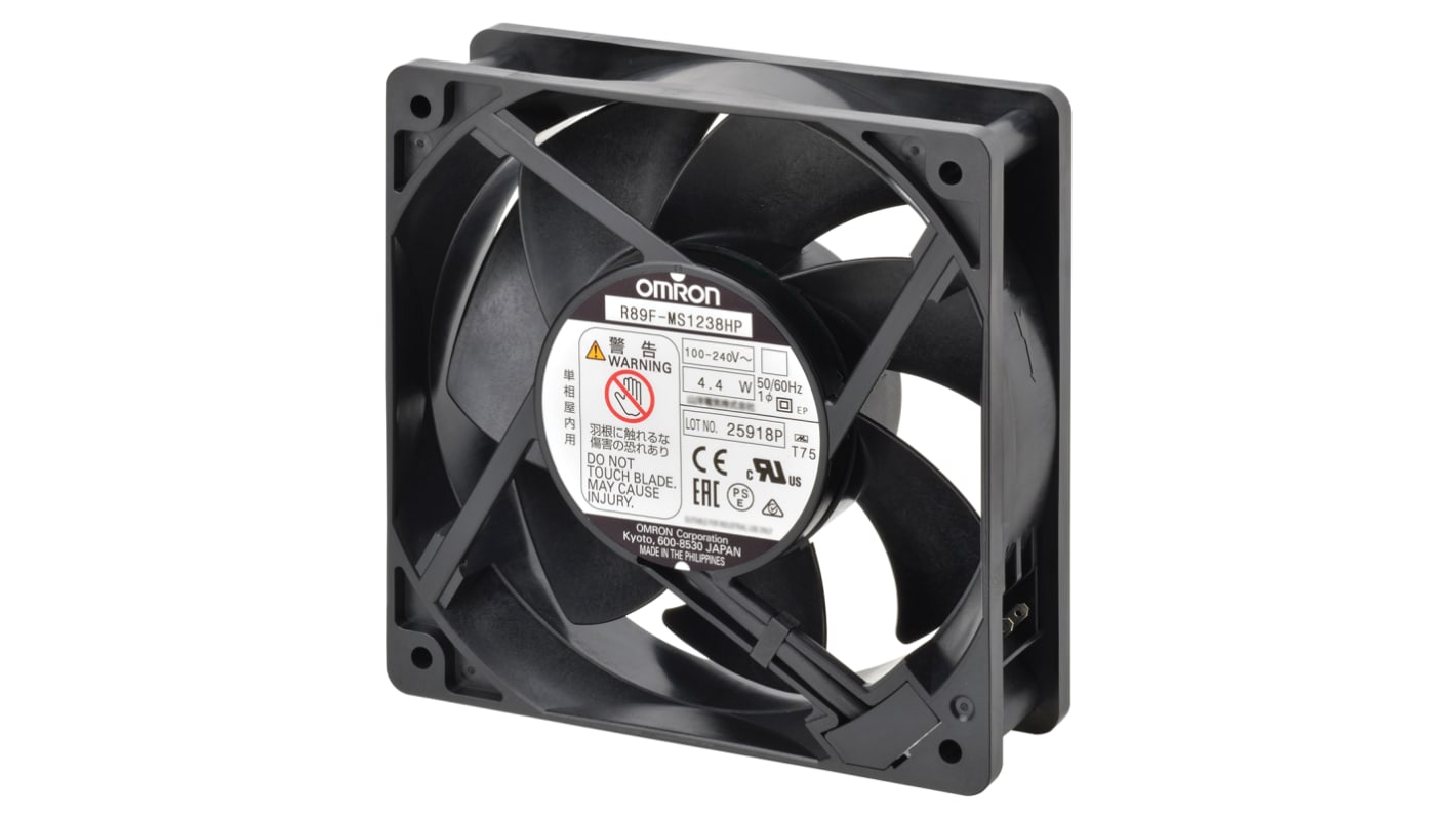 オムロン 軸流ファン 電源電圧：100 → 240 V AC, AC, 120 x 120 x 38mm, R89F-MS1238HP