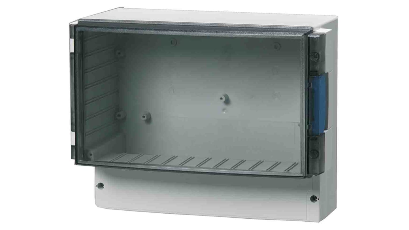 Fibox Grey ABS Enclosure, IP65, IK07, Smoked Grey Lid, 280 x 219 x 156mm