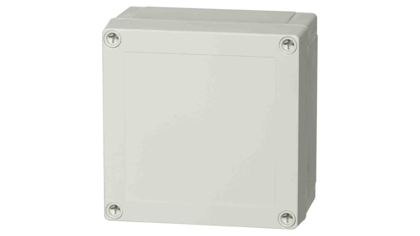 Fibox Grey Polycarbonate Enclosure, IP66, IP67, IK08, Grey Lid, 130.1 x 130.1 x 75mm