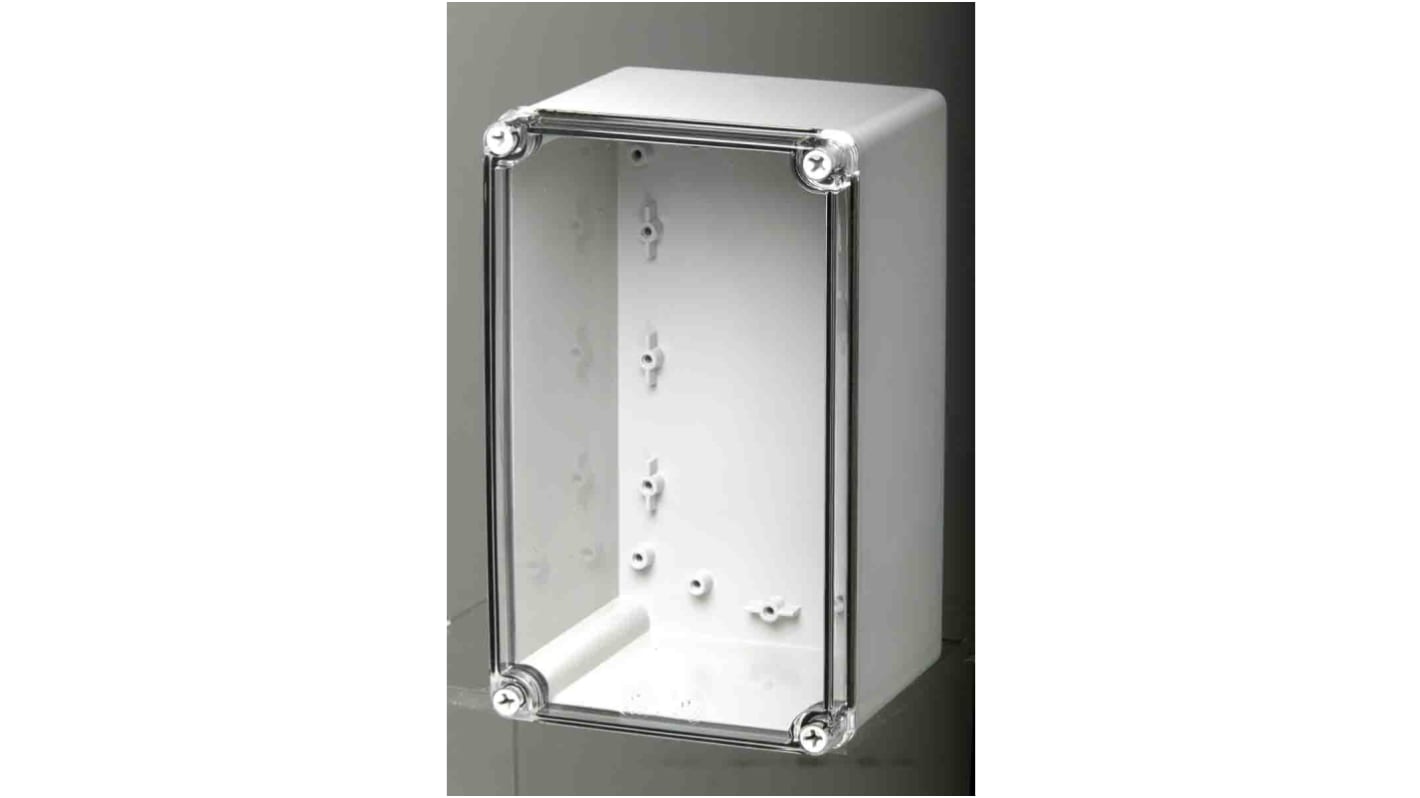 Fibox Grey Polycarbonate Enclosure, IP66, IP67, IK08, Transparent Lid, 230 x 140 x 125mm